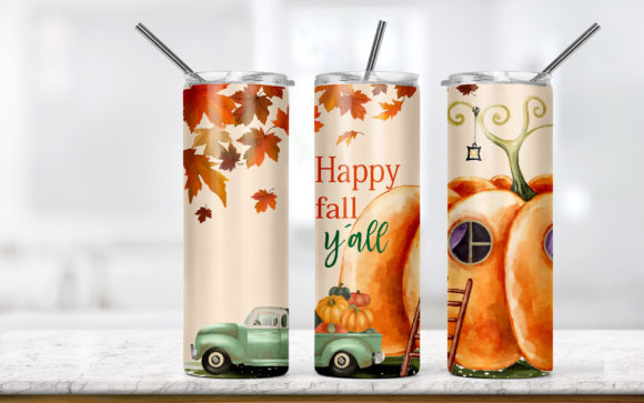 HAPPY FALL BIG PUMPKIN GREEN TRUCK