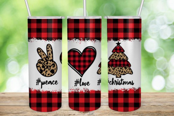 PEACE LOVE CHRISTMAS TUMBLER