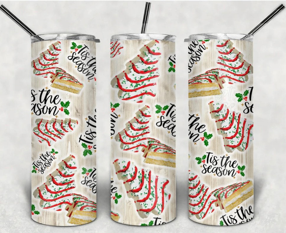 TIS THE SEASON DEBBIE CAKE TUMBLER